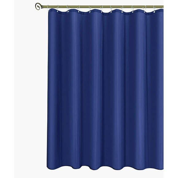 Fabric Extra Long Shower Curtain Liners, Water Resistant Bathroom Curtains, Rust Resistant Grommets Top Weighted Bottom Machine Washable, White 72 Inch Width by 96 Inch Length