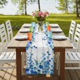 thumbnail image 4 of Table Runners 90 Inches Long Dress Scarves, Spring Blue Floral Farmhouse Coffee/Dining/Kitchen Table Runner for Living Room, Farmhouse Weeping Floral Leaves Wood 13x90 Inch, 4 of 9