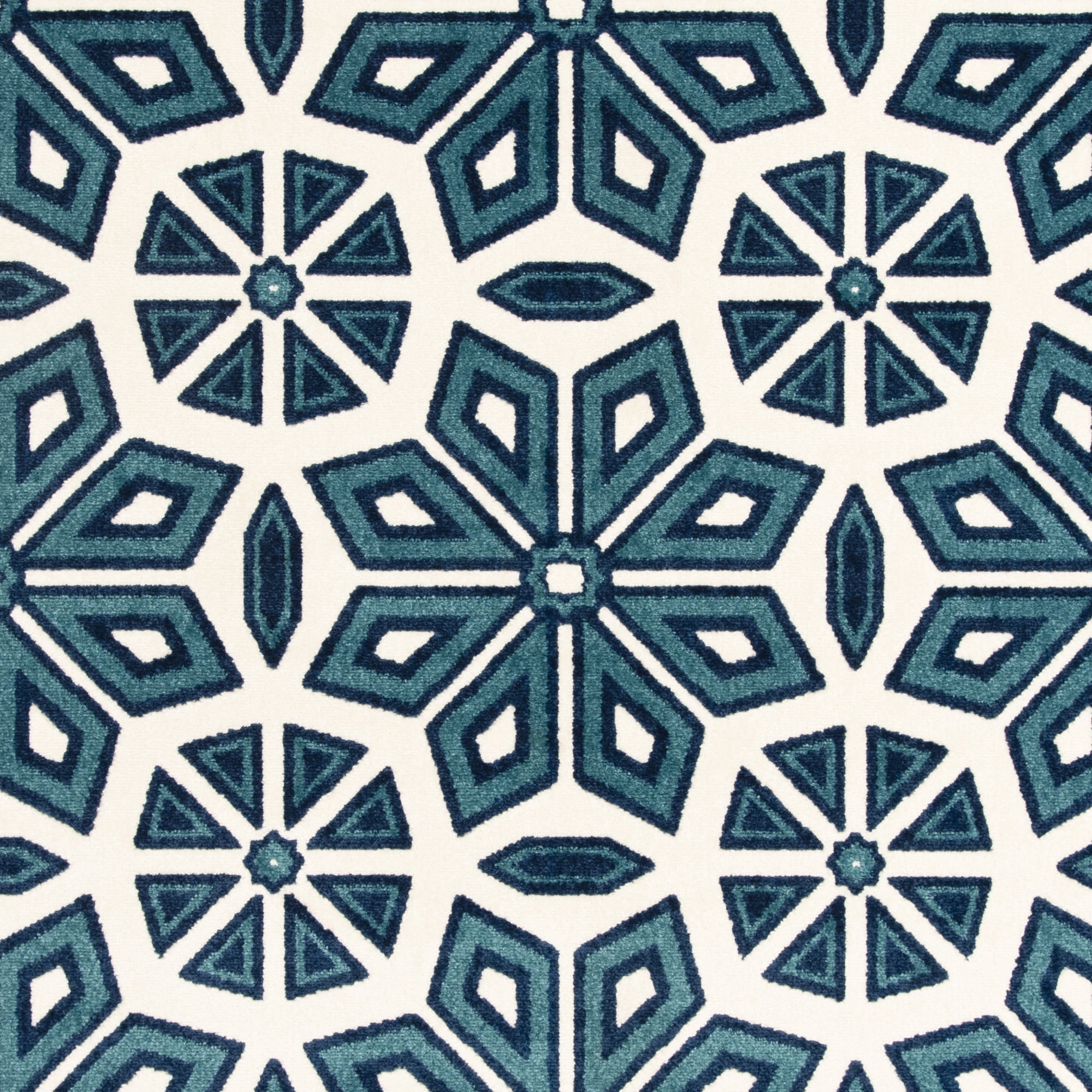 Loomaknoti Terrace Tropic Vensley 3' x 5' Geometric Indoor/Outdoor Accent Rug , Blue/White