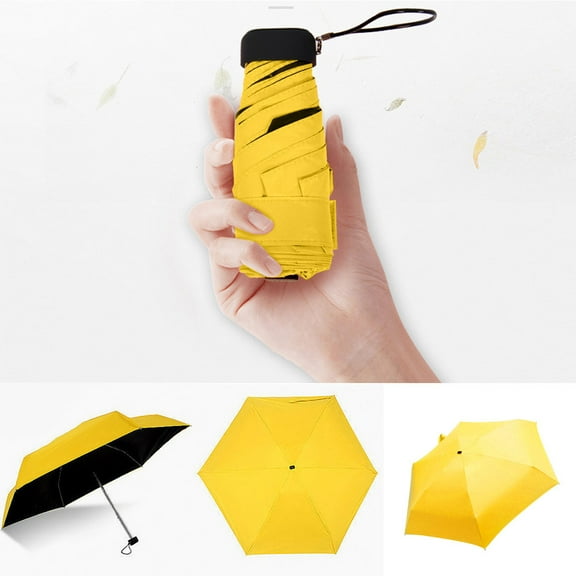 XMMSWDLA Pink Pens Flat Lightweight Umbrella Parasol Folding Sun Umbrella Mini Umbrella Cute Pens