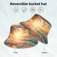 thumbnail image 2 of KLL Tropical Sunset Beach Scene Bucket Hat for Women Men Packable Travel Beach Sun Hat Outdoor Rave Accessories Reflective Fisherman Cap, 2 of 7