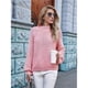 thumbnail image 5 of Suéteres de Cuello Alto para Mujer, Suéteres Casuales de Larga, Suéteres Sueltos de Punto Grueso. Rosa L, 5 of 10