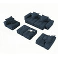 thumbnail image 3 of Modern Blue Oversized Modular Chenille Fabric Sofa for Living Room, 3 of 26