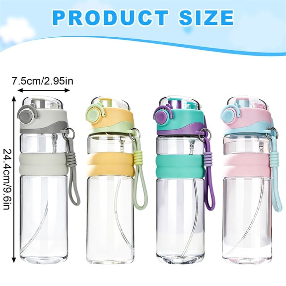 Sports Water Bottle with Mist Spray - 2-in-1 BPA-Free Drinking Bottle with Misting Function - Leak Proof Hydration Bottle for Gym - 1 Bottle - Gray