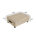 thumbnail image 3 of happimess BSK1006D Chett 26.38" Minimalist Hand-Woven Hyacinth/Wood Underbed Storage Bin with Wheels and Handles, White Wash/Dark Brown, 3 of 9