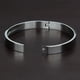 thumbnail image 3 of Brazalete de acero inoxidable para parejas Brazalete a presión con incrustaciones de circonitas cúbicas brillantes Plata 8mm Yuyangstore Pareja brazalete de acero inoxidable, 3 of 8