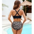 thumbnail image 2 of SEAFORM Womens Two Piece Swimsuits Wrap Front Bikini High Waisted Bottom Tummy Control Bathing Suits Vintage Print Swimwear, 2 of 14
