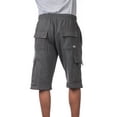 thumbnail image 2 of Pro Club Men's Six Pocket Fleece Cargo Shorts - Charcoal - Small, 2 of 4