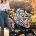 thumbnail image 5 of Renewold Baby Car Seat Cover Stretchy Carseat Canopy Baby Breastfeeding Stroller High Chair Shopping Cart Cover Infant Nursing Scarf Halloween Decoration, Highland Cow Bohemian Flower, 5 of 7
