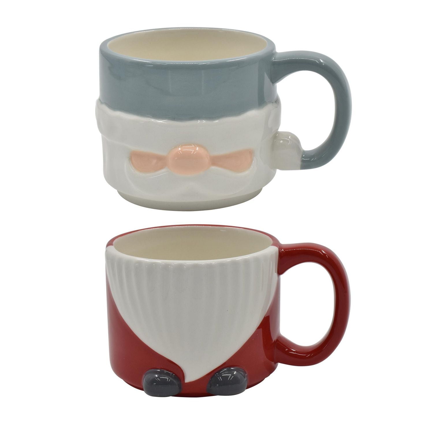 HOLIDAY TIME SET OF 2 DOLOMITE GNOME DESIGN MUG SET