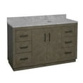 thumbnail image 4 of Peyton 60" Single Bathroom Vanity with Gray Oak Cabinet and Carrara Marble Top, 4 of 6