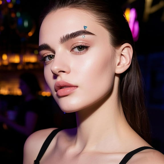 GHRTGR-7PCS Eyebrow Piercing Jewelry: 16G Stainless Curved Barbell Eyebrow Ring Vertical Labret Lip Ring Piercing Jewelry