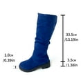 thumbnail image 5 of Women's Mid-Calf Boots Suede Fall Winter Fashion Knee High Booties Comfortable Casual Dress with Heels, 5 of 9