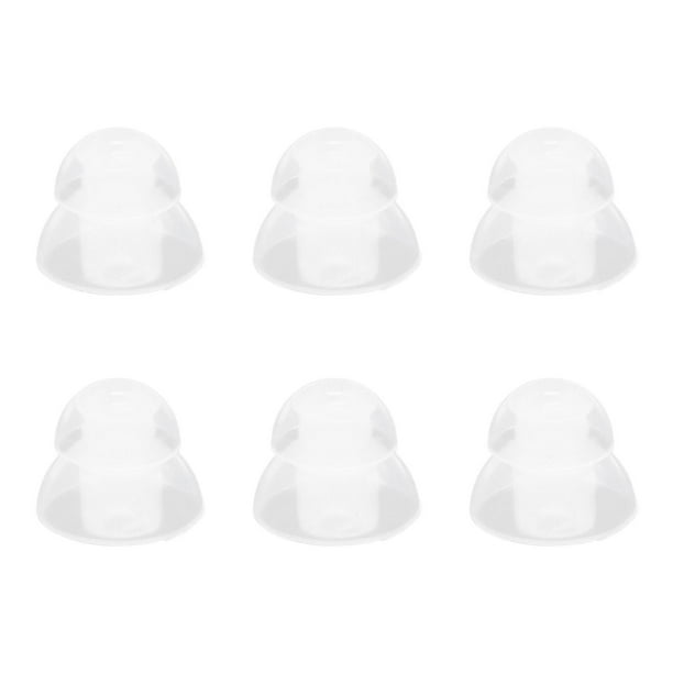 6 tapones para auriculares, tapones portátiles para los oídos, fundas de silicona para los oídos. Interior transparente de 20 mm.