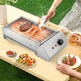 thumbnail image 2 of Electric Barbecue Grill, 21' Tabletop Griddle 1800W Stainless Steel BBQ Grill 110V, 2 of 5