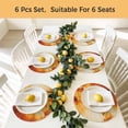 thumbnail image 5 of Burnt Orange Ombre Clouds Round 13 Inch Placemats Set of 8, Modern Abstract Gradient Cloud HeatResistant Non Slip Place Mats for Dining Table, Wipeable Braided Kitchen Table Mats for Housewarming, 5 of 9