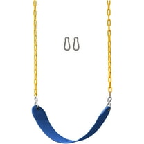 Jungle Gym Kingdom Swing Seat Heavy Duty 66" Chain Plastic Coated - Playground Swing Set Accessories Replacement with Snap Hooks (Blue)