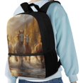 thumbnail image 4 of Uourmeti Horse Herd Print Daypack for Students, 17 Inch Large Storage Fashion School Backpack for Travel Camping, 4 of 6