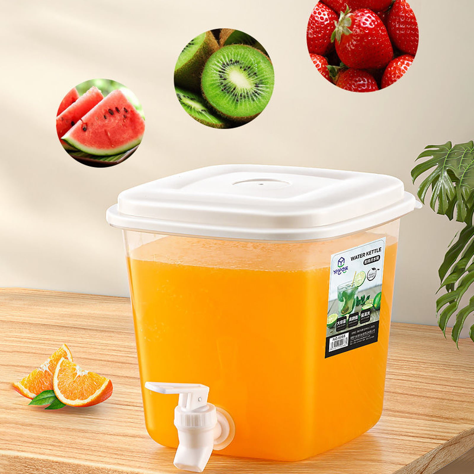 Vikakiooze 4L Drink Dispenser for Fridge,Beverage Dispenser with Spigot.  Milk,Lemonade Dispenser,Juice Containers with Lids for Fridge, Parties and  Dairly Use锛?00% Sealed and Filter Screen, 