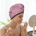 thumbnail image 6 of Coral Velvet Dry Hair Cap Dragonfly And Butterfly Flower Pattern Quick Moisture Absorbing Dry Hair Towel With Button Anti Frizz For Girls Women Kids Long Curly Thick Hair, 6 of 6