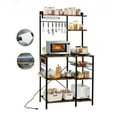 thumbnail image 3 of Bakers Rack with Power Outlet,4 Tier Microwave Stand Kitchen Organizer,Storage Shelf with Wire Basket for Kitchen Home Office, 3 of 7