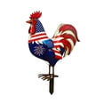 thumbnail image 2 of erdimoy 4th of July Patriotic Metal Rooster Yard Stake, 12" Red White Blue Garden Decoration with Stars, Fireworks & American Flag Design, 2 of 6