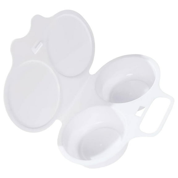 Minkissy White Microwave Cooker Plastic Easy Breakfast Maker Quick and Storage Container