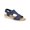 Navy, variant on Womens Alba Laser Cut Faux Leather Slingback Sandals