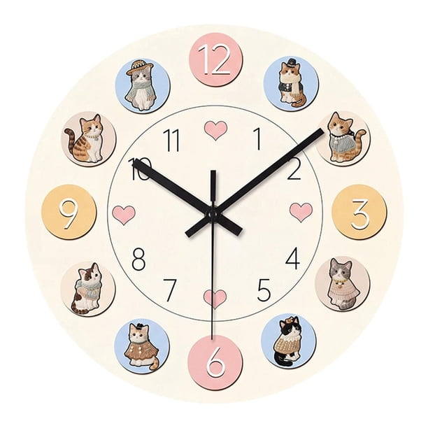 Reloj Lindo Silencioso Elegante Adorno de Pared Redondo Acrílico Reloj Decorativo para Estudio 20 cm