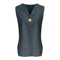 thumbnail image 4 of Blmnix Tank Tops Woman Plus Size Loose Linen Tank Tops Tank Top Blue Sleeveless V Neck Vest Top for Women, 4 of 5