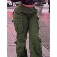 thumbnail image 5 of Women Boyfriend‑Style Y2K Denim Jeans, Multi‑Pocket Button‑Front Solid‑Color Long Casual Work Trousers, Simple Commuter Daily Pants, 5 of 10