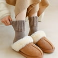 thumbnail image 3 of Women's short mid-calf socks winter solid color thick terry snow warm gift, 3 of 6