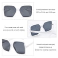 thumbnail image 3 of Gafas de sol Dollger Oversized Square, blancas, 100% protección UV, 3 of 8