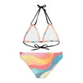 thumbnail image 3 of Trendy Colorful Swirl Strappy Bikini Set - Fun and Flirty Swimwear, 3 of 9
