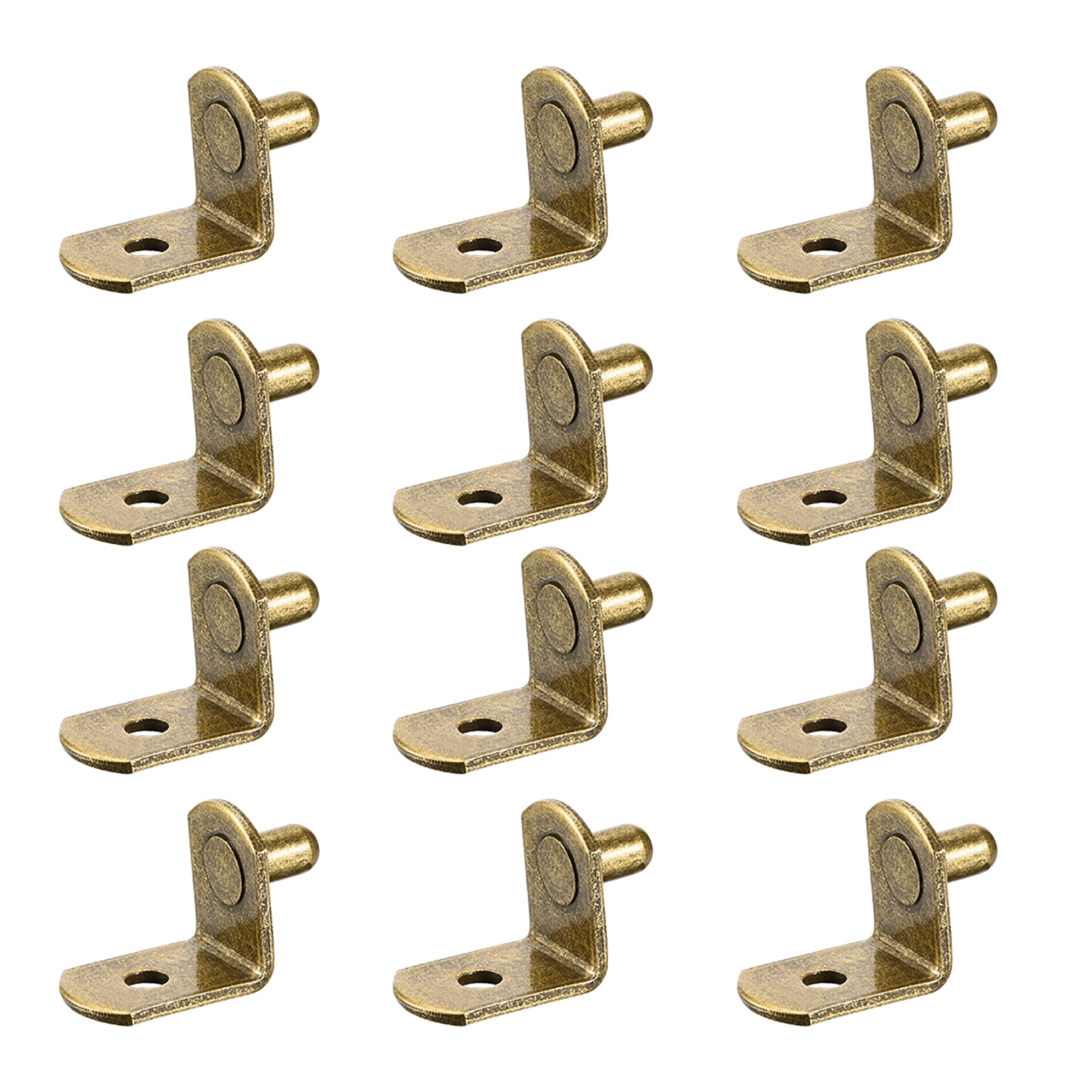 Uxcell 0.2' Shelf Support Peg L Support Bracket Peg Metal Copper 20pcs