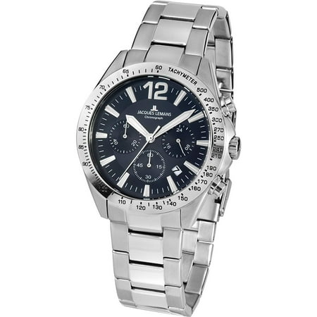 - Jacques Lemans Men's Sport 42mm Steel Bracelet & Case Quartz Blue Dial Analog Watch 42-5E