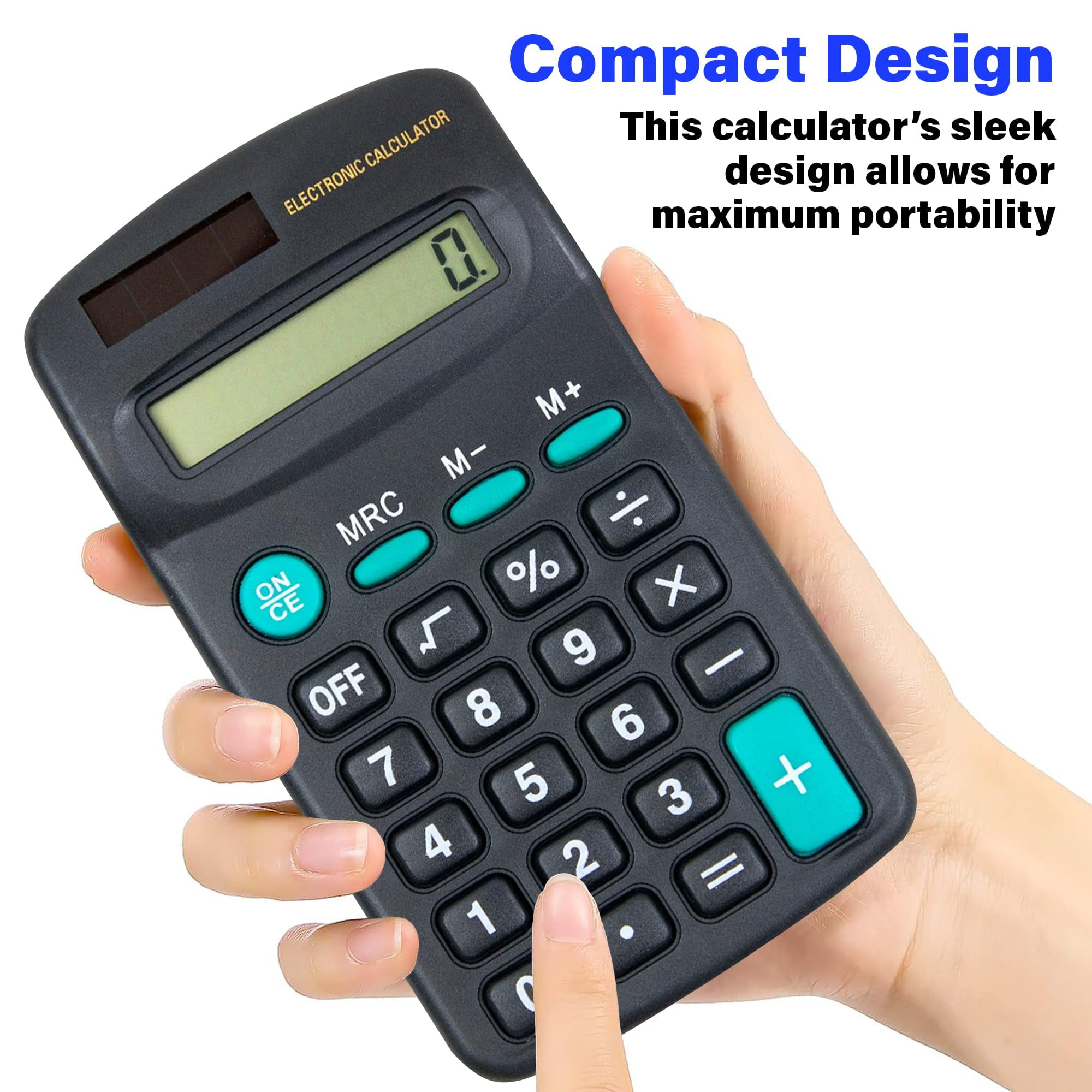 100 Pack of Bulk Wholesale Small Pocket Size Basic Function Battery Powered Calculators for Kids, Students, Classrooms, Office and Teachers - 100 Count Pocket Size Battery Powered Calculators