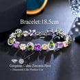 thumbnail image 6 of Beauty Silver Plated Multi Purple CZ Charm Bracelet Pageant Jewelry Accessories, 6 of 9