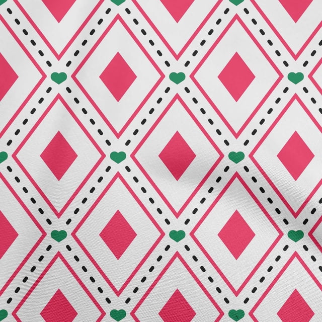 oneOone Cotton Flex Magenta Fabric Check Craft Projects Decor Fabric Printed By The Yard 40 Inch Wide