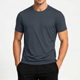 thumbnail image 2 of LODIENY Athletic T-Shirts for Men Short Sleeve Crew Neck Solid Color Moisture Wicking Tops Casual Classic Basic Fit Workout Tee Shirt Dark Gray XL, 2 of 9