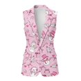 thumbnail image 2 of Uorisanigo Christmas Pink Snowman Women's Sleeveless Blazers Open Front with Pockets Waistcoat Vest for Women Fashion Button Down Vest Top Dressy Size L, 2 of 7