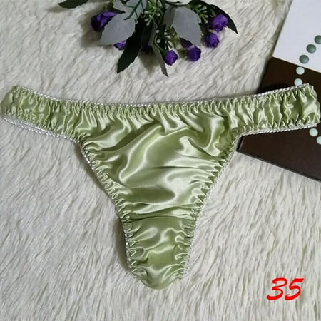 

Womens Seamless Panties Silk Satin Briefs Knickers Underwear Lingerie G-String