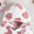 thumbnail image 5 of Baby Girl Outfits Winter Thickened Love Print Plush Long Sleeve Hooded Tops Pants Bag Baby Girl Clothes Pink 9 Months-12 Months, 5 of 7