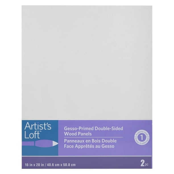 2 Pack Level 1 16" x 20" Gesso-Primed Double-Sided MDF Panels by Artist ...
