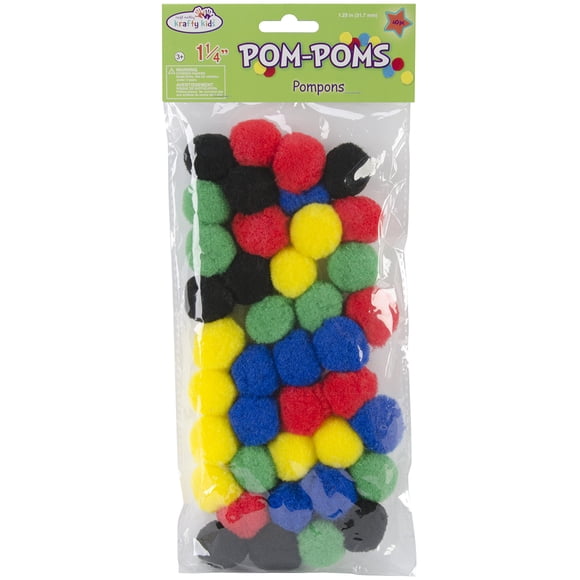 MULTICRAFT IMPORTS Pom-Poms, 1.25" 40/Pkg, Primary Colors