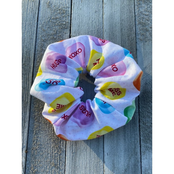Valentine Love Brach's Heart Scrunchie Hair Tie Ponytail Holder