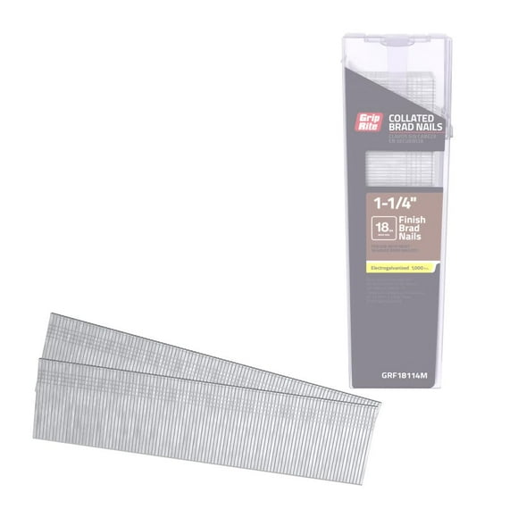Brad Nails Grip-Rite, calibre 18, electrogalvanizado, 3,2 cm
