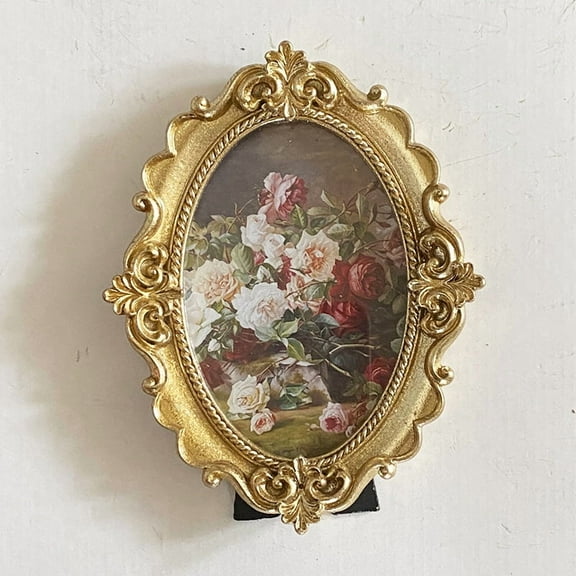 Vintage Picture Frame 4x6 Inch Room Decor Antique Photo Frames with Glass Front Photo Display Tabletop Wall Hanging Gift Ideas Gold