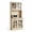 Natural wood color, variant on MemoryField Farmhouse 72'' Tall Kitchen Pantry Cabinet with Glass Doors and Drawer – Adjustable Shelves, Open Countertop, Coffee Bar Storage for Dining Room, Natural Wood Color