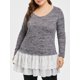 thumbnail image 1 of Camiseta de empalme con dobladillo bajo y estampado de mármol de talla grande Rosegal Sudaderas y sudaderas con capucha, 1 of 5